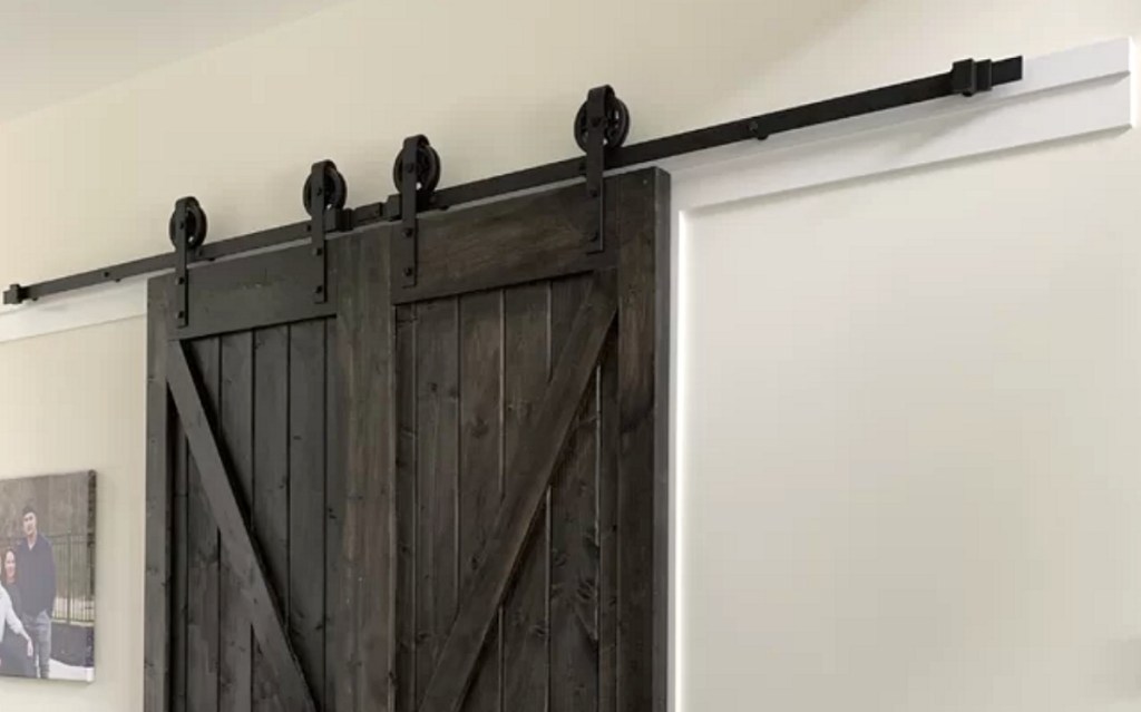 Belleze Classic Rustic Sliding Standard Single Track Barn Door Hardware Kit