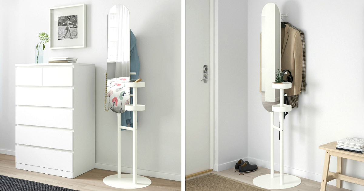 This Space Saving Ikea Valet Stand With, Long Mirror With Stand Ikea