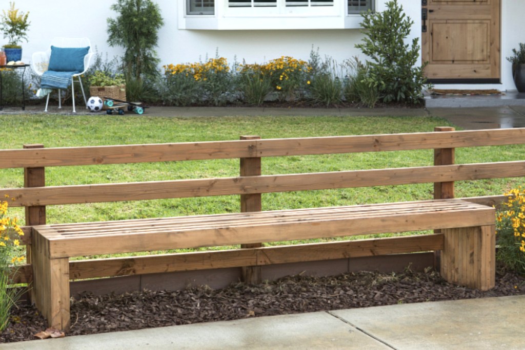 Jasmine Roth Fence Bench makeover