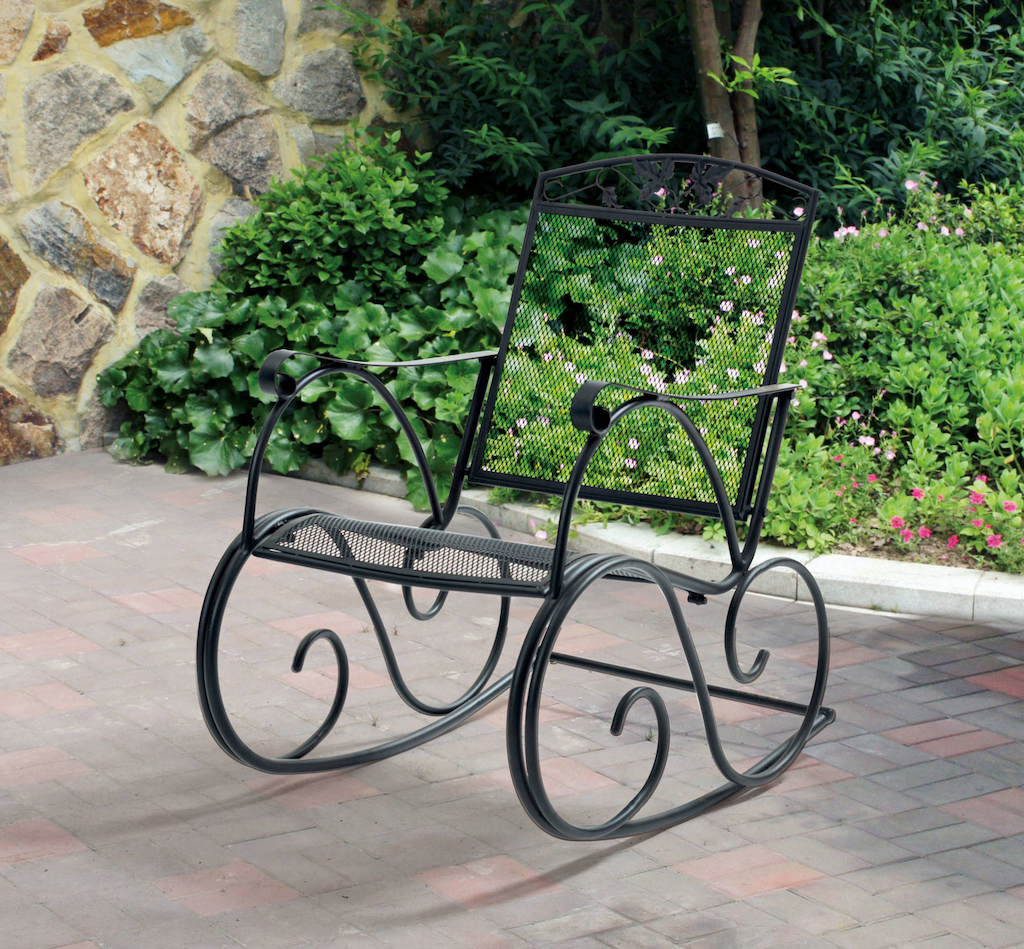 Outdoor Wrought Iron Porch Rocking Chair