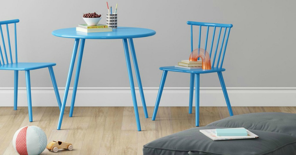 Pillowfort Metal Windsor Table and Chair Set - Turquoise Dream