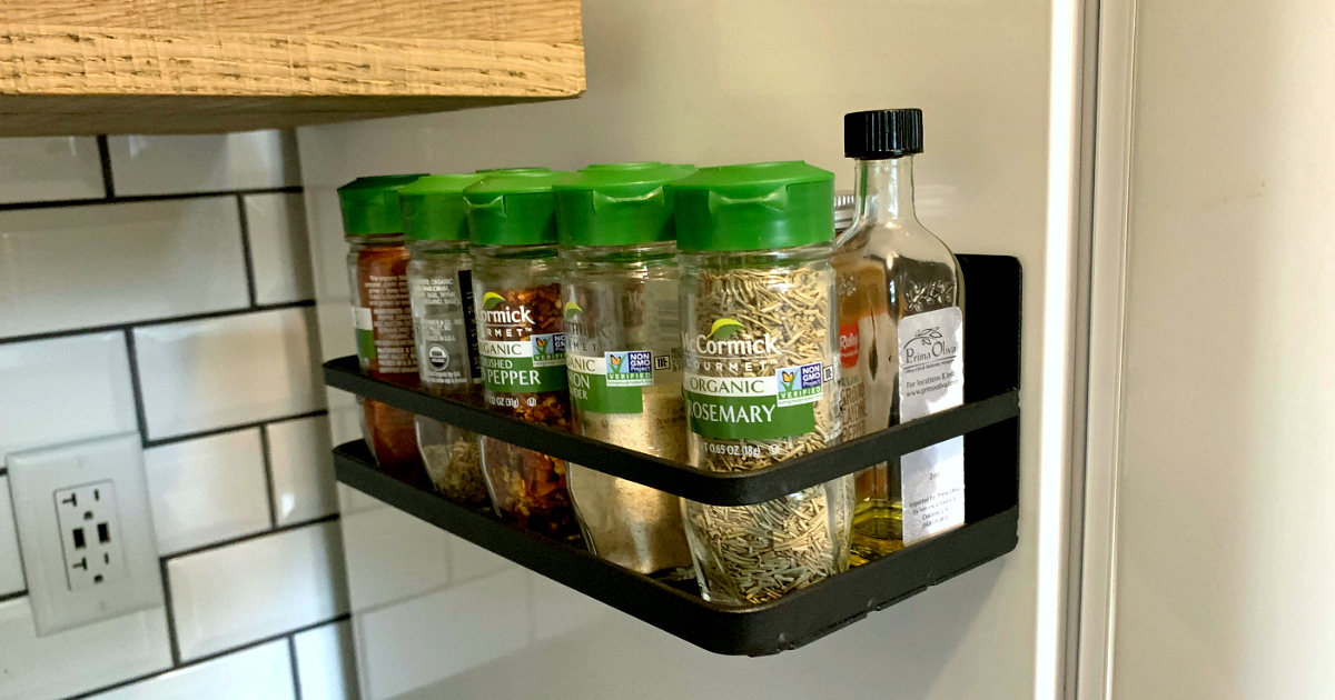 This Refrigerator Magnetic Spice Rack Organizer is Perfect for Small Kitchens