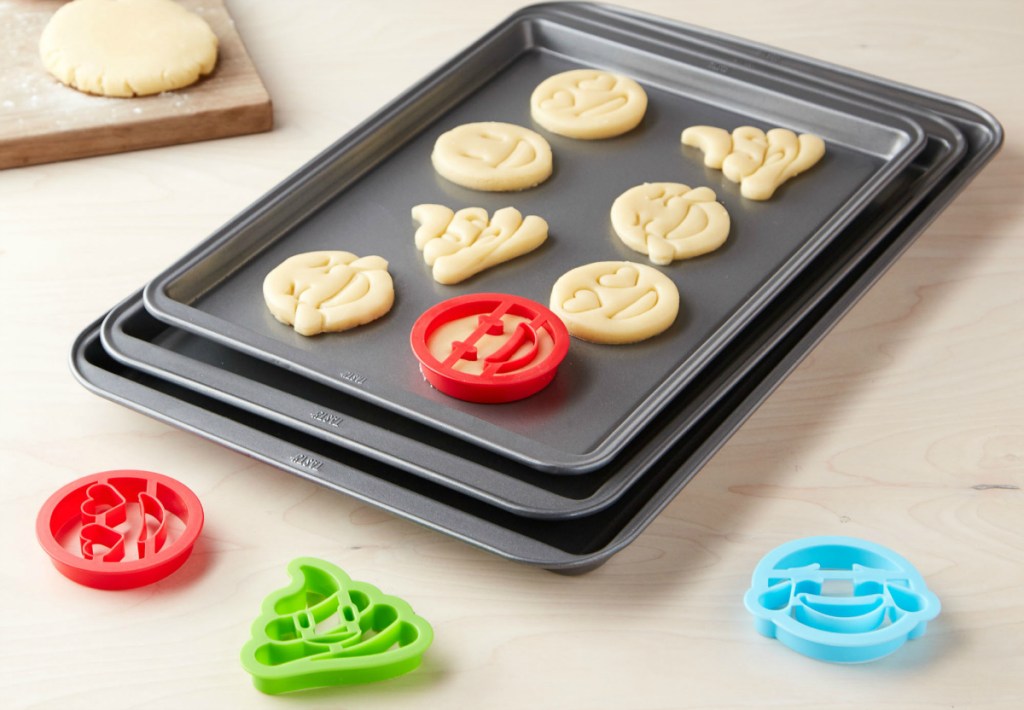 Tasty Cookie Sheet Set with 4 Cookie Cutters