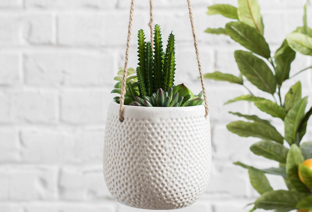 Textured Hanging Planters