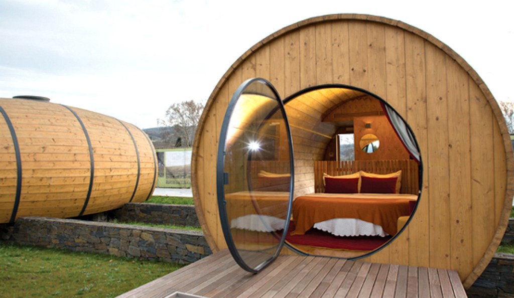 View of inside wine barrels in Portugal