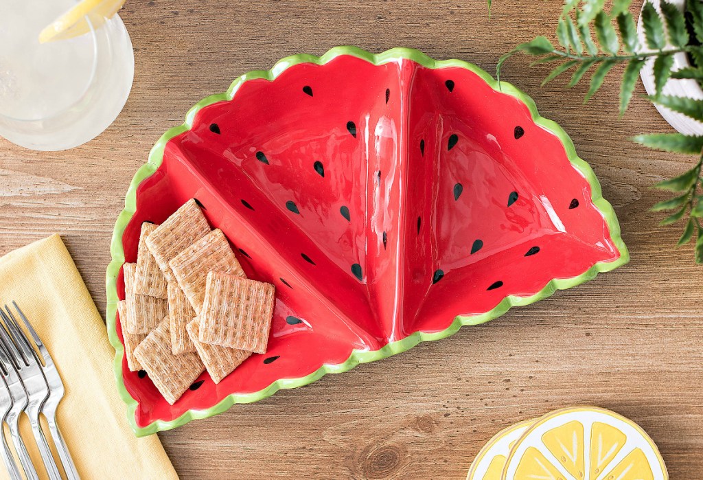 Watermelon Divided Sections Dish