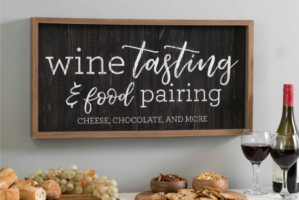 Wine Tasting and Food Pairing Wall Plaque