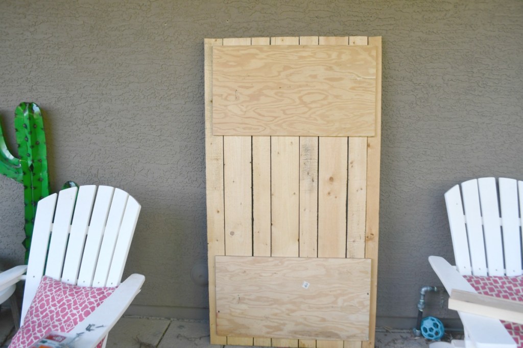 backside view of wood board wall hanging 