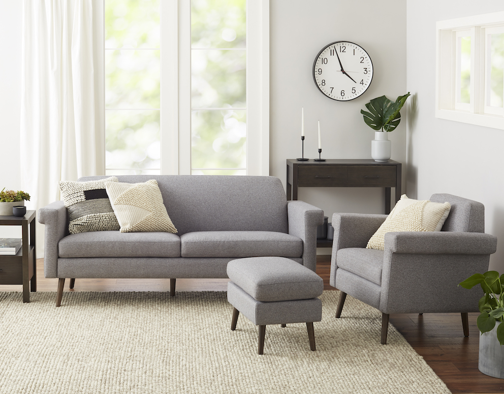 mid-century modern living room set 