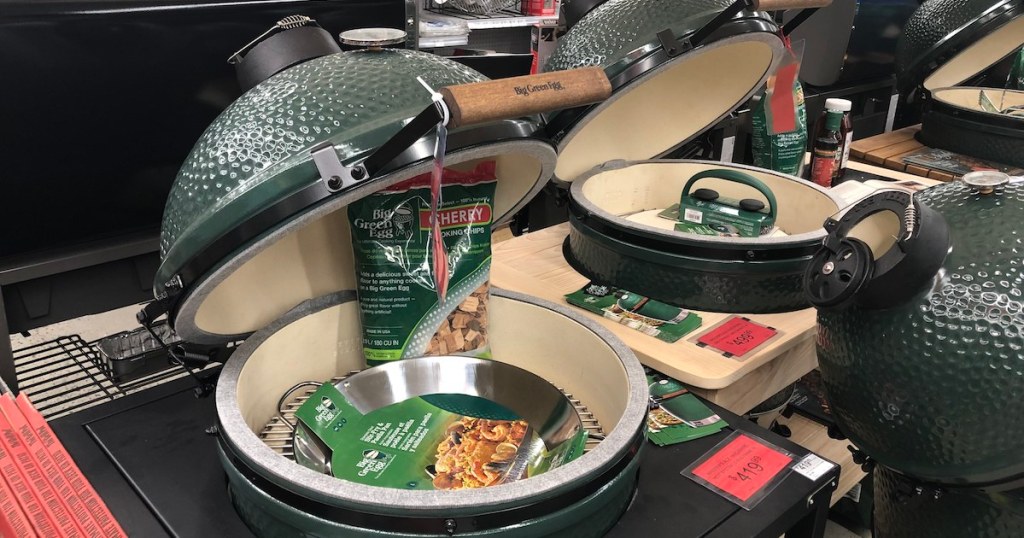two big green egg grills in store