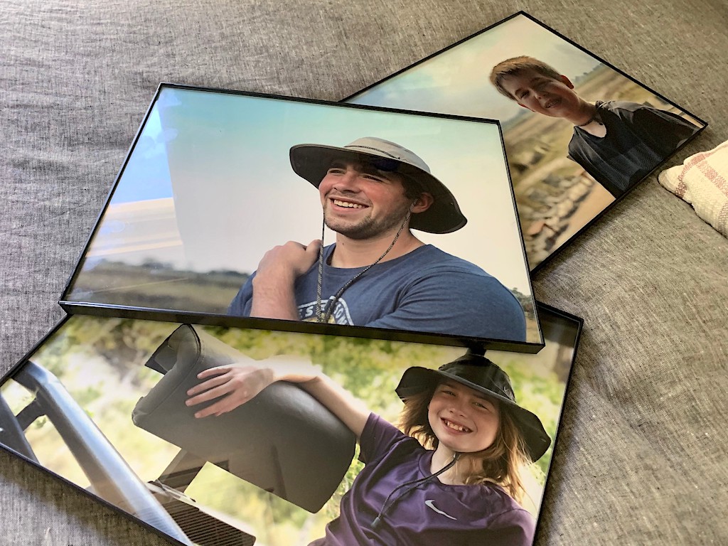 3 framed portraits of kids in the great outdoors 