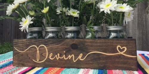 Over $20 Off This Highly Rated Wooden Engraved Centerpiece
