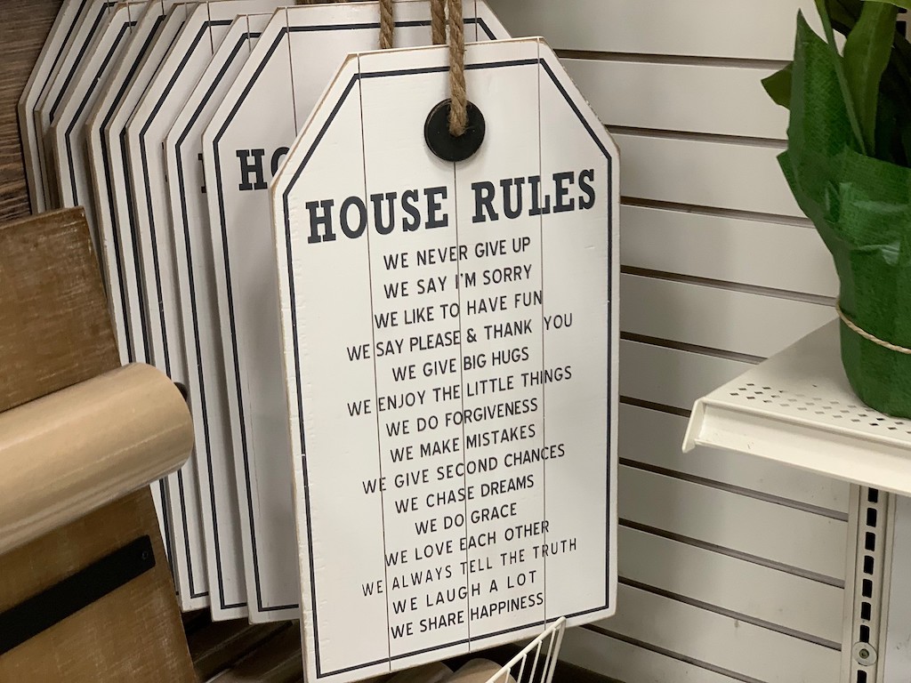 house rules home sign 