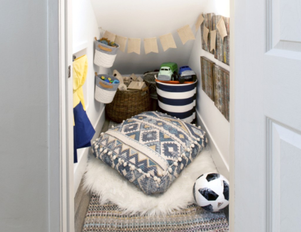 kids fort playroom coat closet