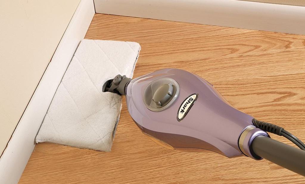 steam mop on wood floor