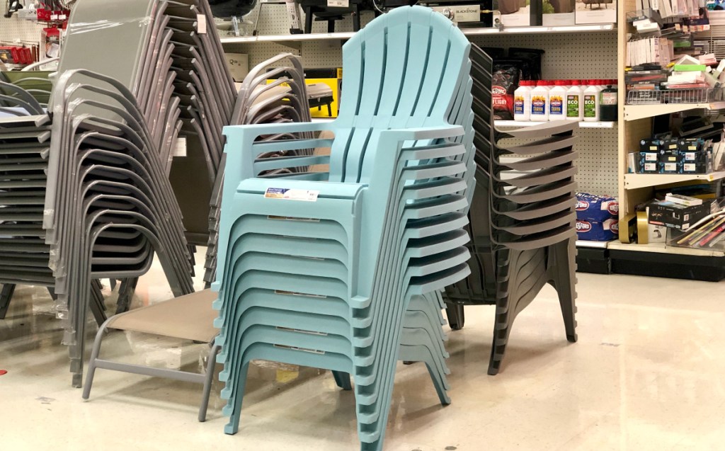 stack of Adams RealComfort Resin Adirondack Chairs