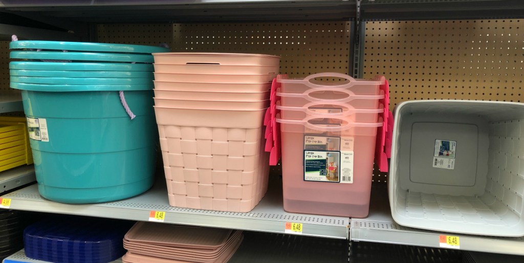 totes and bins at Walmart