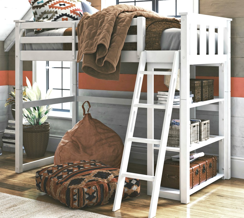 Better Homes & Gardens Kane Twin Loft Bed in White