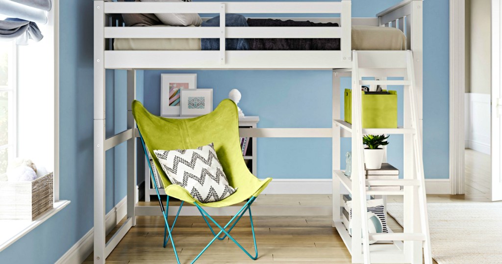 bedroom with bunk bed and chair