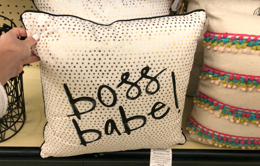 Boss Babe Polka Dot Pillow