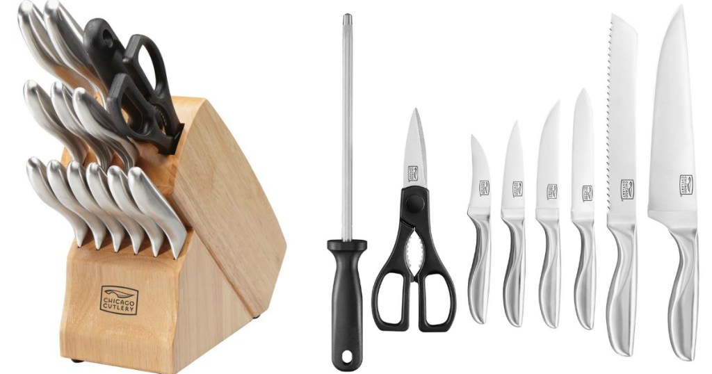 Chicago Cutlery Clybourn 14-Piece Stainless Steel Knife Set w/ Block