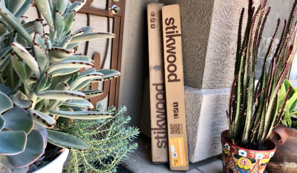 2 stikwood boxes on doorstep