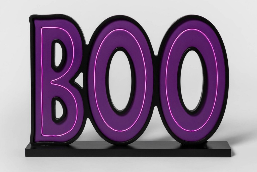 Lit Boo Halloween Tabletop Sign