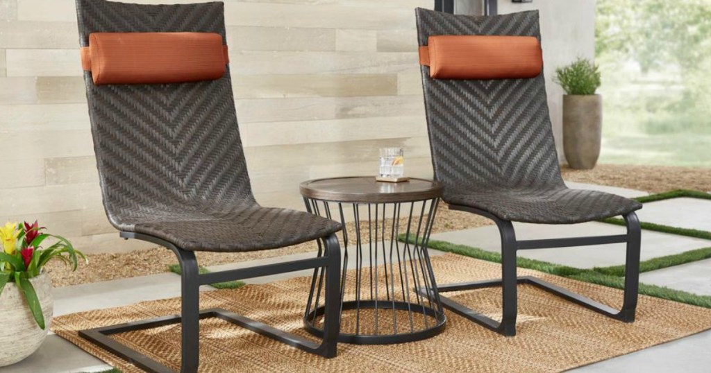 Modern wicker 3-piece patio set 