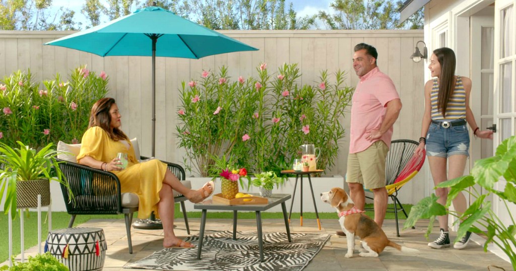 family on patio area