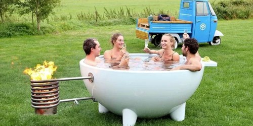 Want to Take a Dip? This Portable Hot Tub Looks Like a Guacamole Bowl