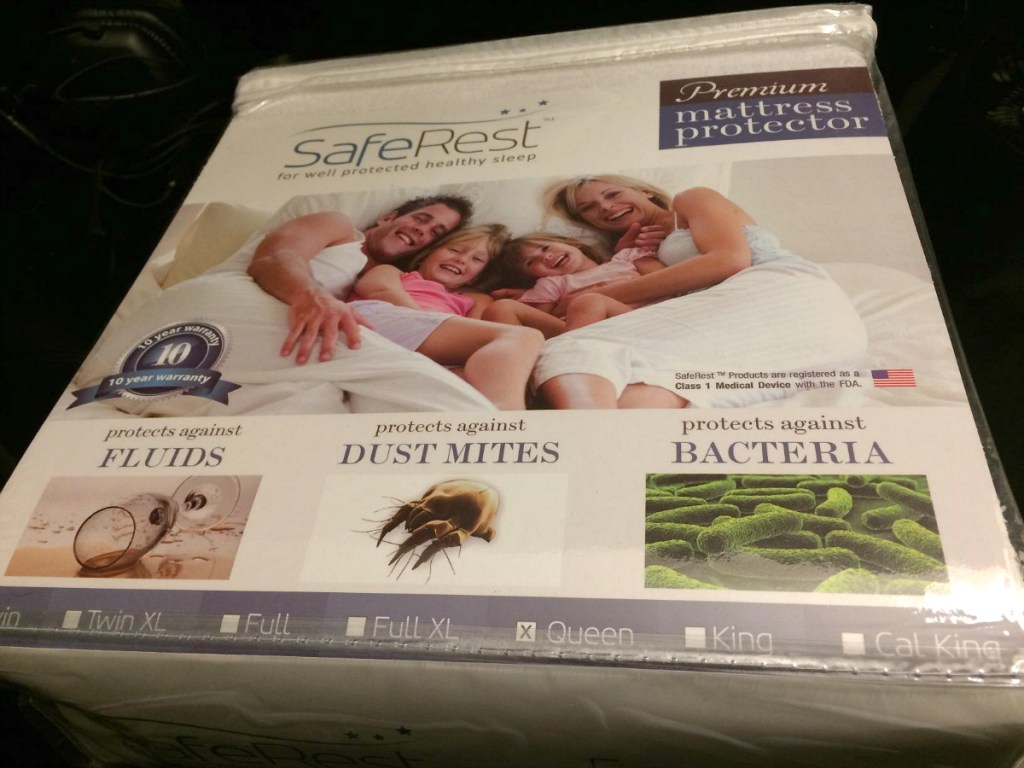 mattress cover protector in packaging