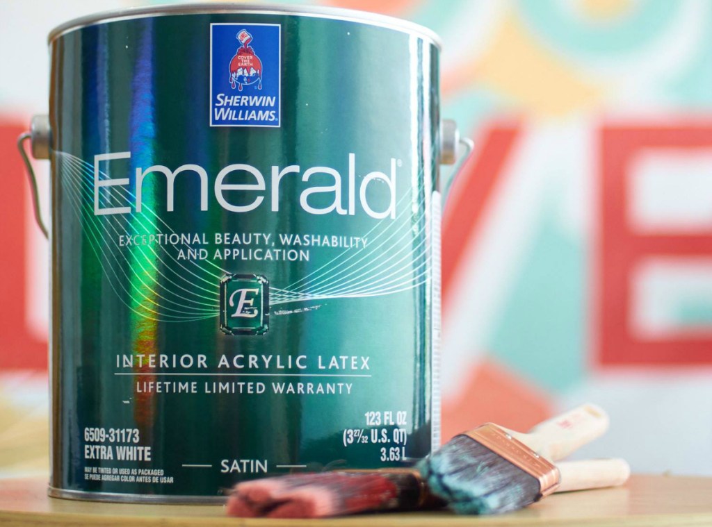 can of Sherwin-Williams Emerald Paint