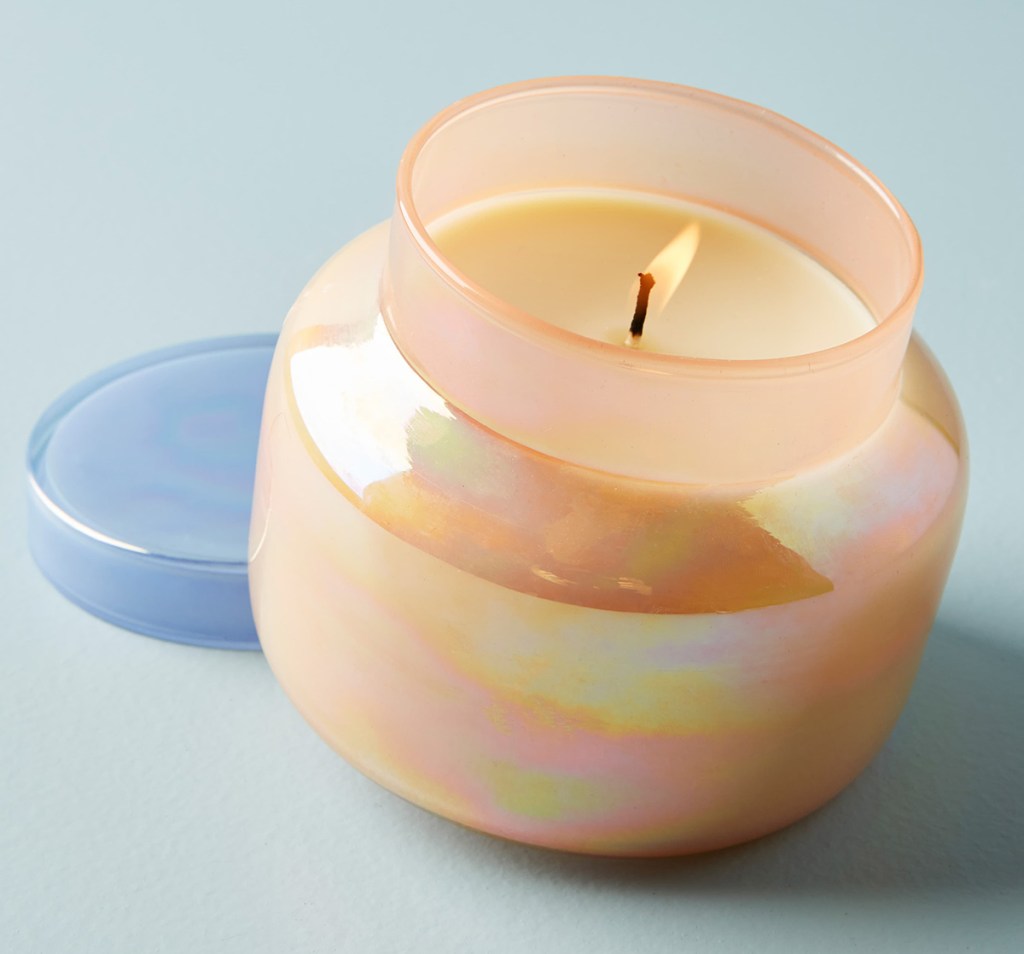 anthropologie iridescent candle 