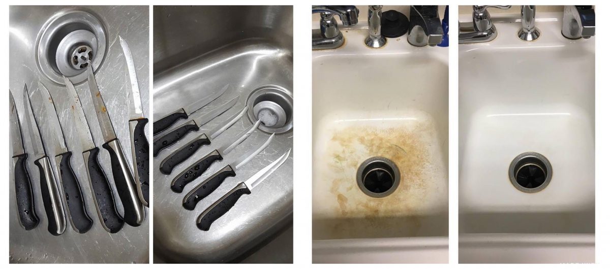 Bar Keepers Friend before and after