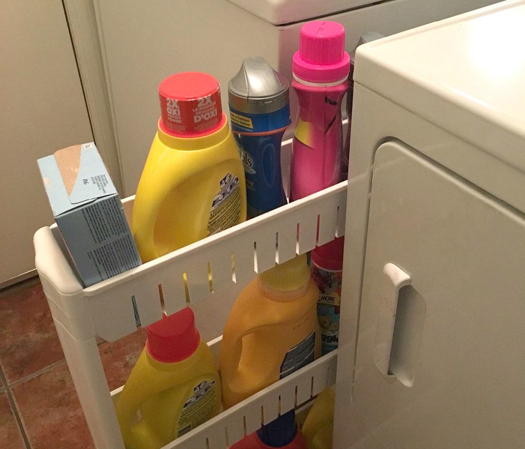 laundry organizer rack in between washer dryer