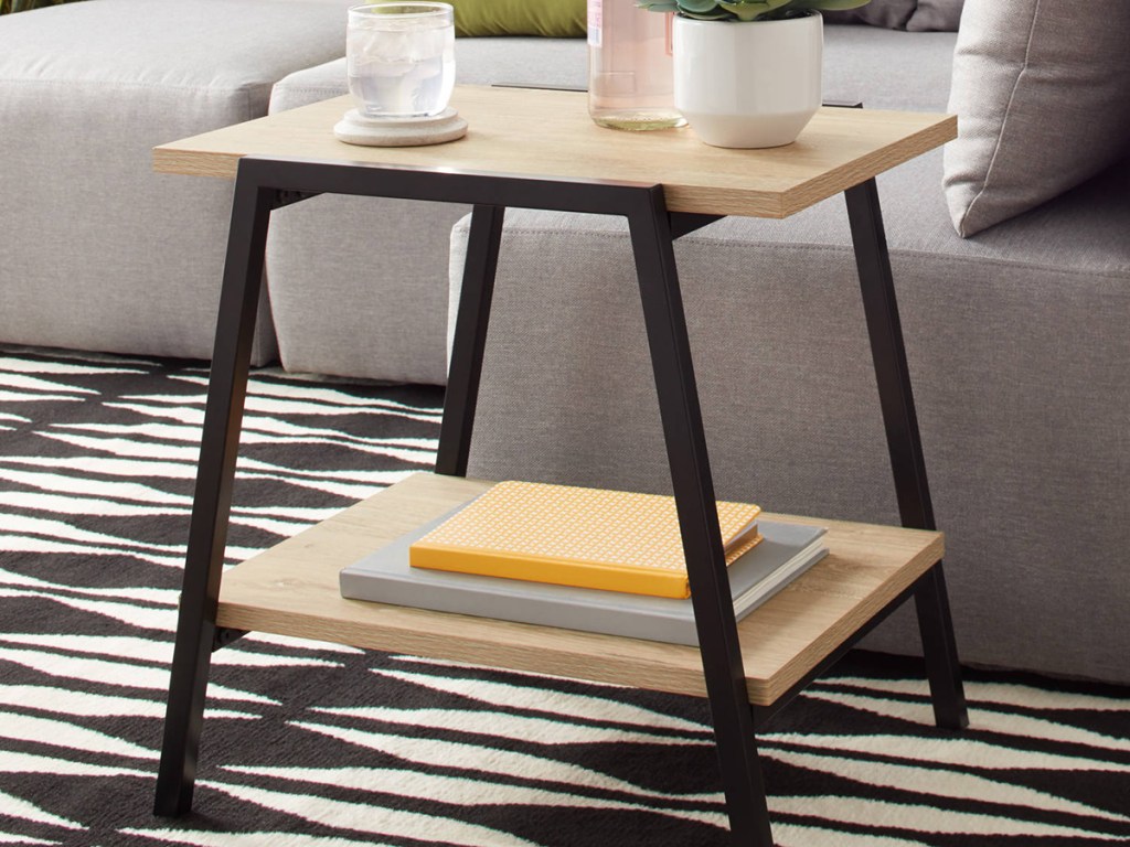 mainstays side table with shelf in living room