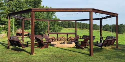 Build this DIY Pergola with Fire Pit for the Ultimate Backyard Experience