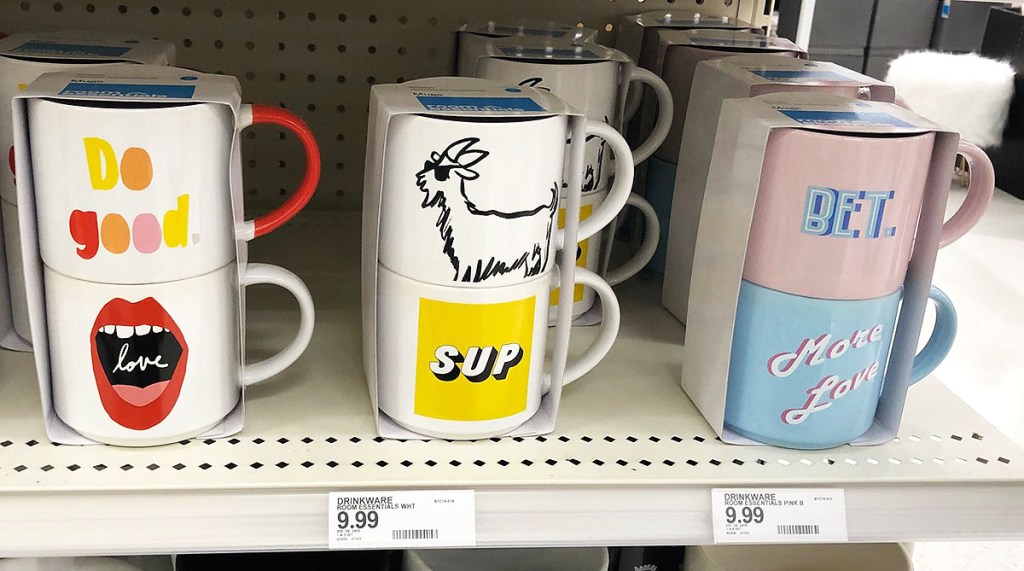 mugs on shelf at target