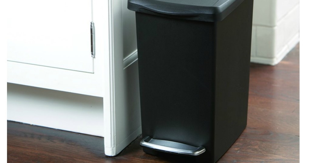 simplehuman compact black trash can 