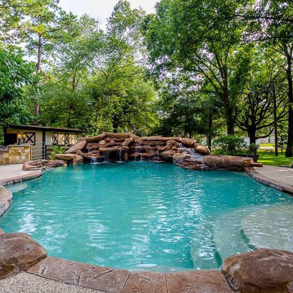 pool with waterfall 