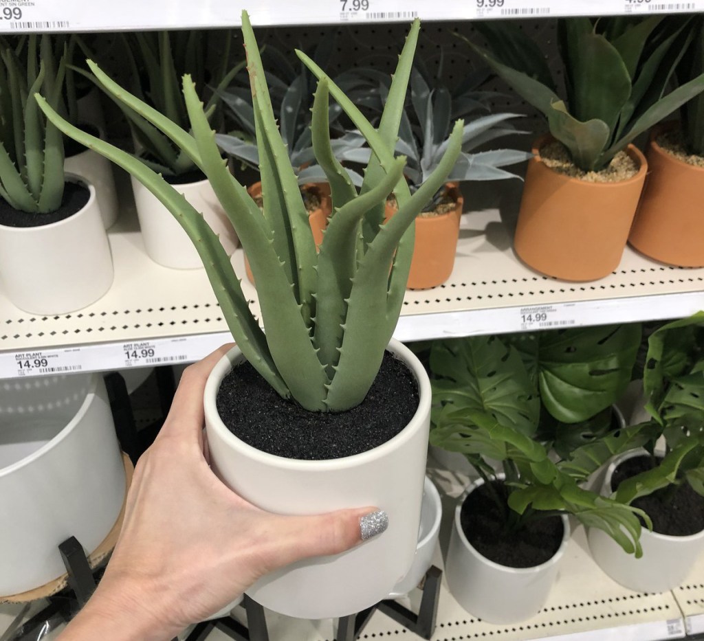 faux potted aloe plant at target