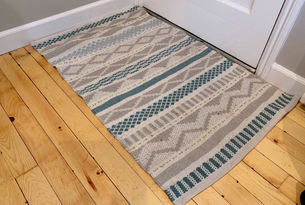 opalhouse teal and cream accent rug from target