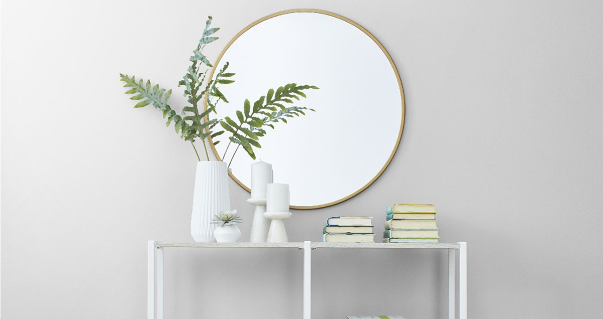 target project 62 mirror brass in hallway