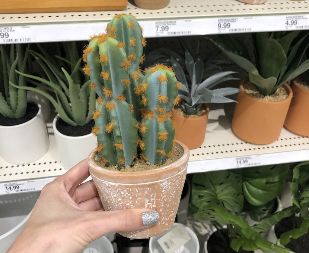 potted faux cactus at target