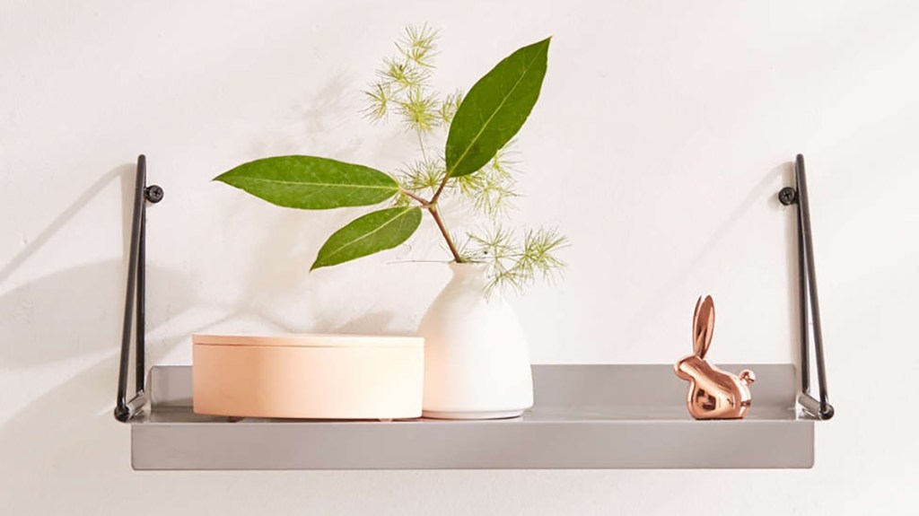 urban outfitters modern wall shelf with plant