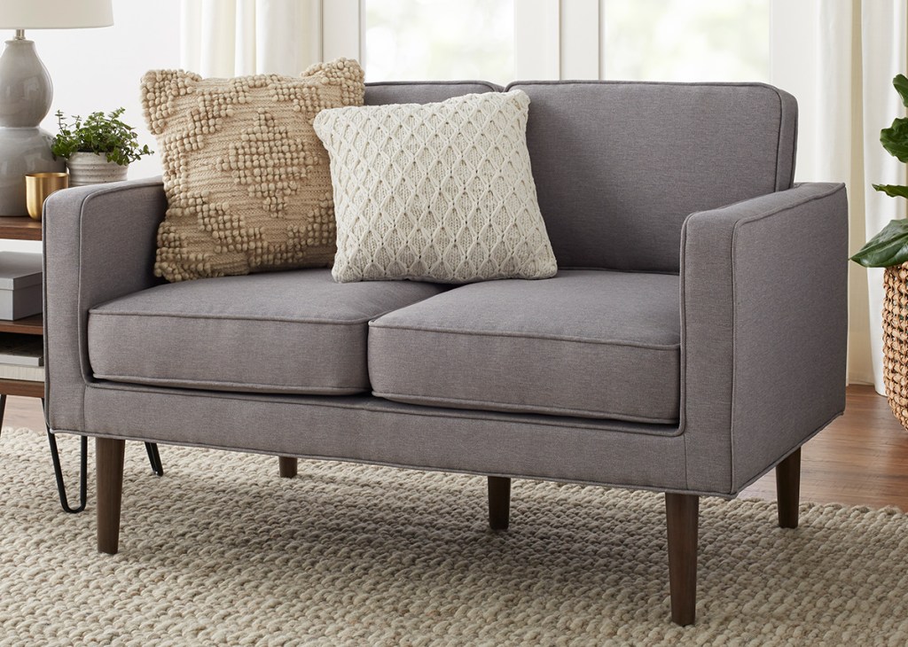 mainstays loveseat couch in living room