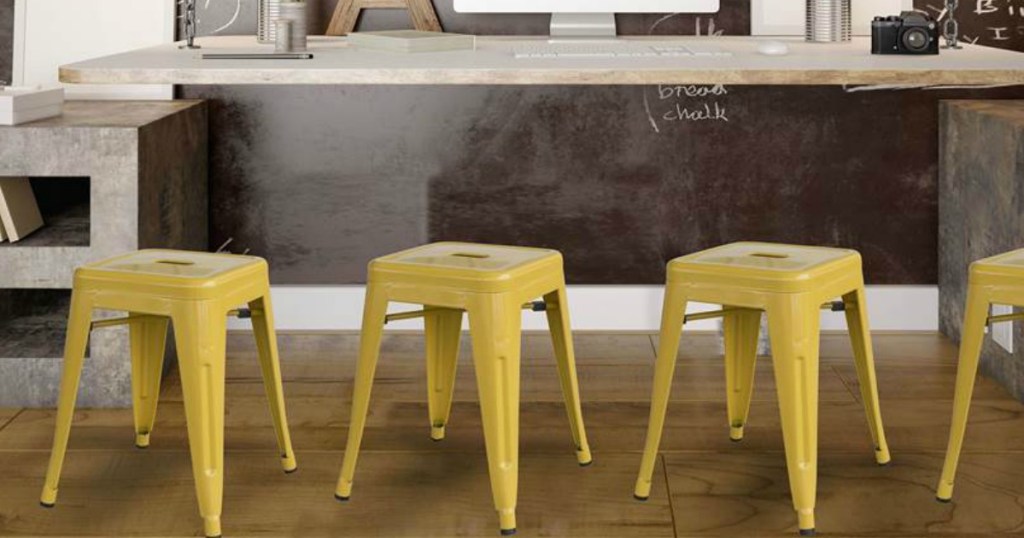 yellow counter stools 