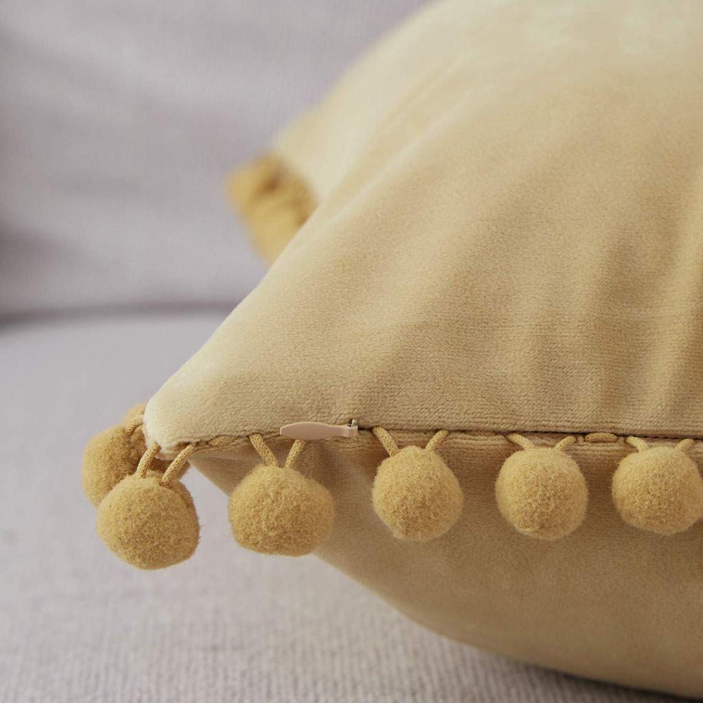 pom pom pillow cover