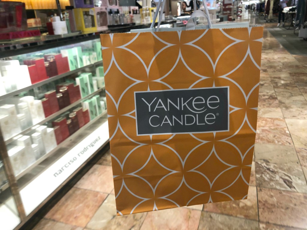 gold Yankee Candle store bag