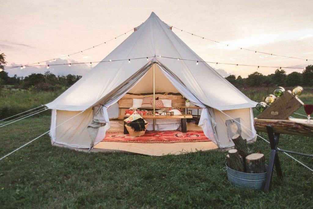 bell tent in outdoor space